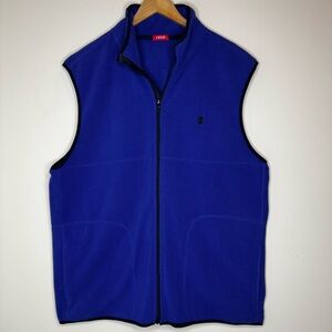 Izod Full Zip Fleece Vest Blue Men’s Size XLT